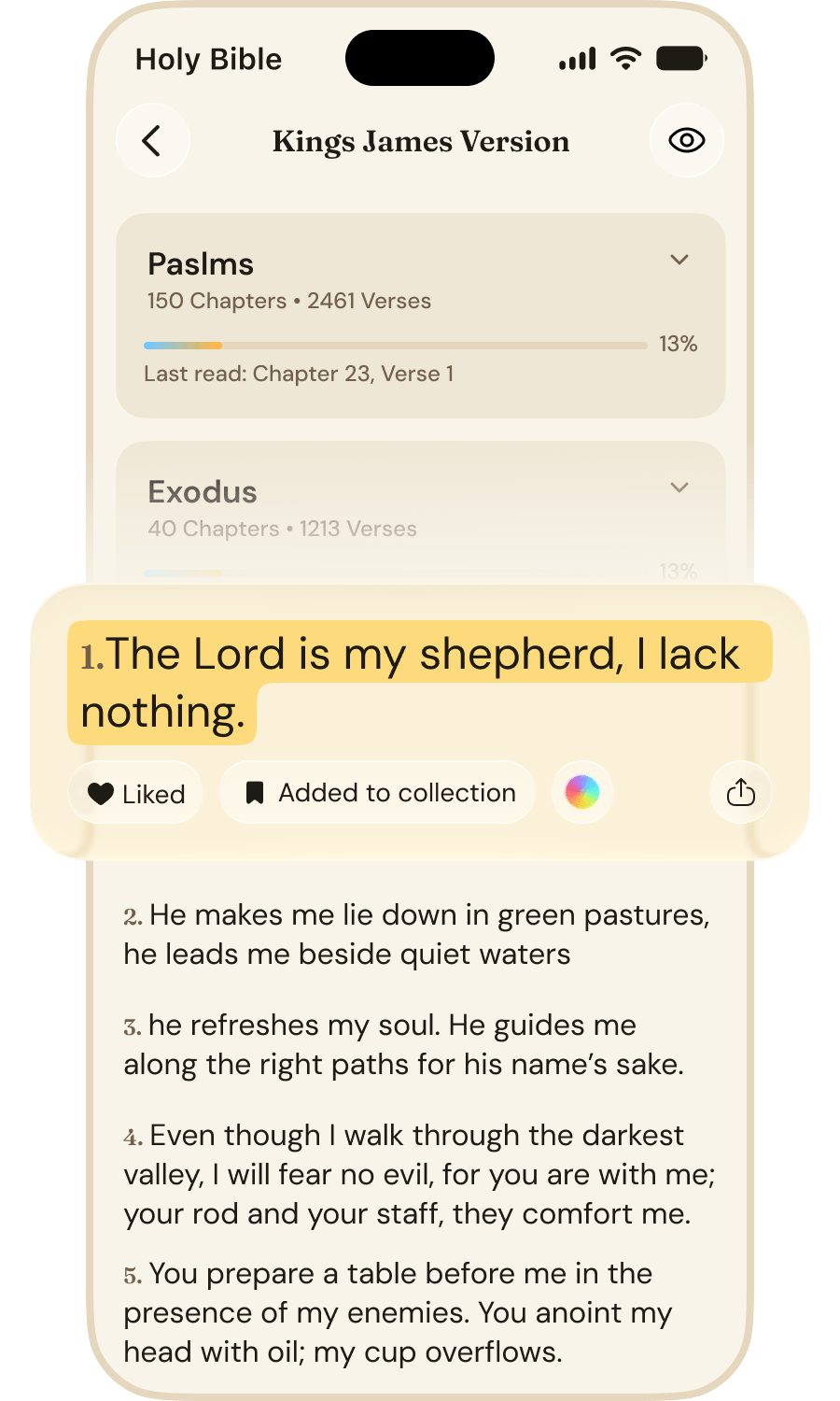 Bible reading modes iPhone screenshot placeholder