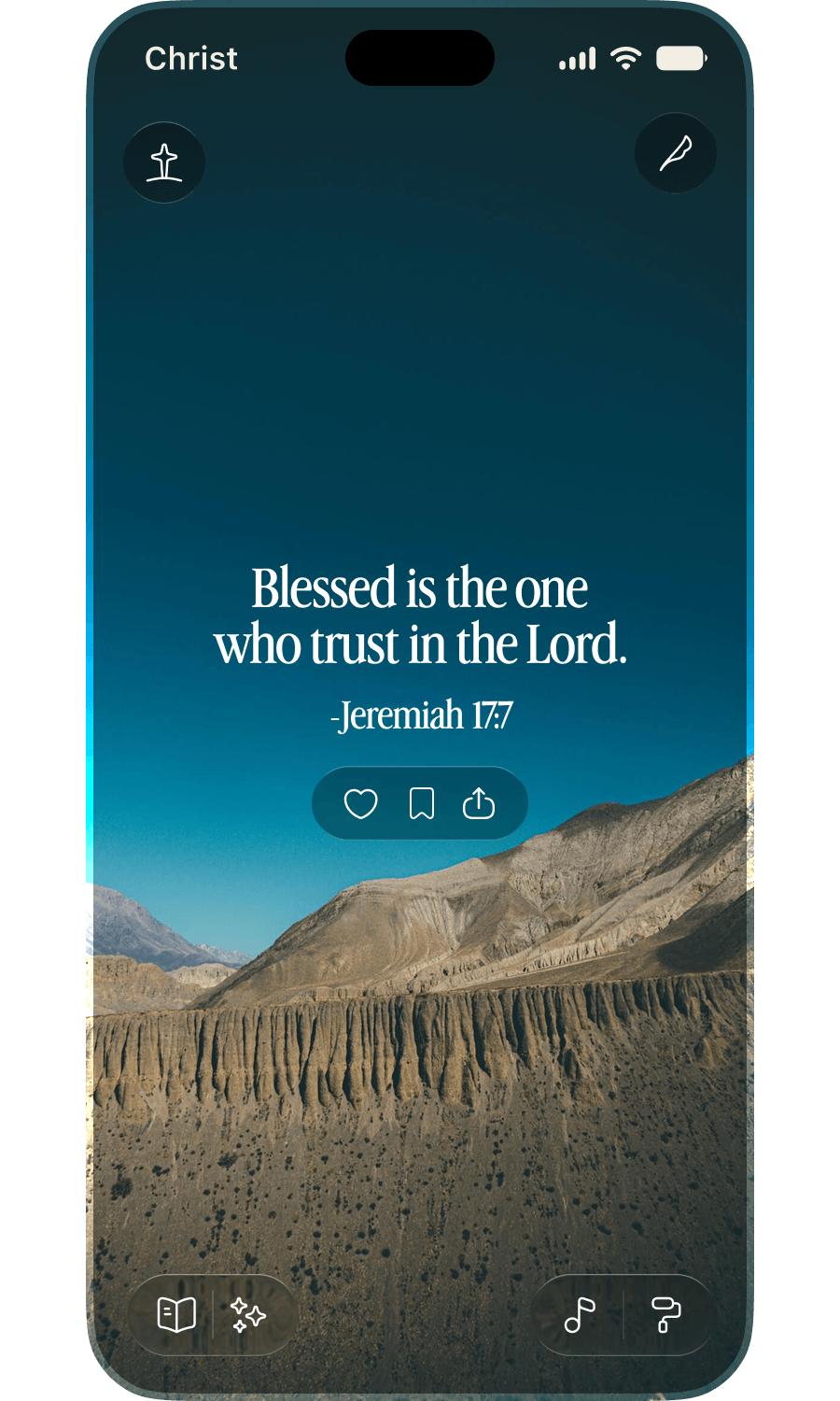 Daily verse feed iPhone screenshot placeholder